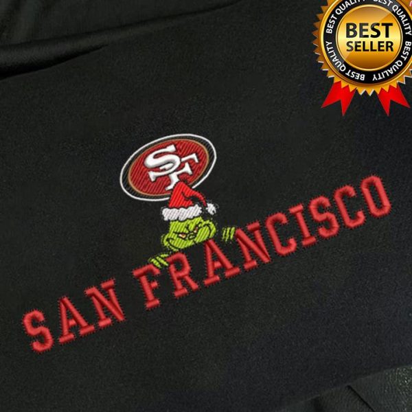 Grinch Christmas San Francisco 49ers Football Embroidered Sweatshirts, T-Shirts, Hoodies