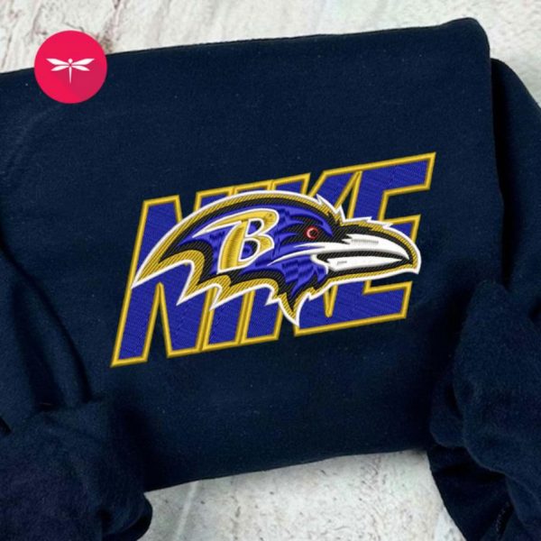 Nike NFL Baltimore Ravens Football Logo Embroidered Sweatshirts, T-Shirts, Hoodies