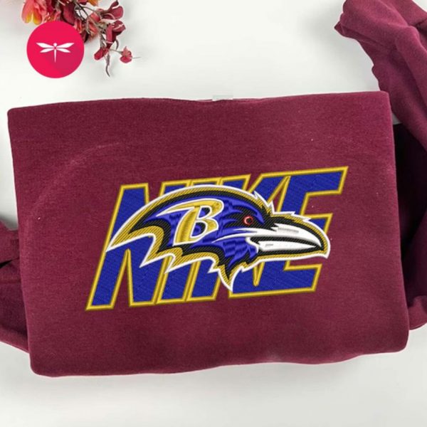 Nike NFL Baltimore Ravens Football Logo Embroidered Sweatshirts, T-Shirts, Hoodies