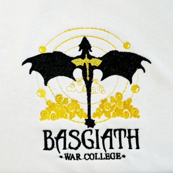 Fourth Wing Embroidered Sweatshirt, Basgiath War College Embroidered Shirt