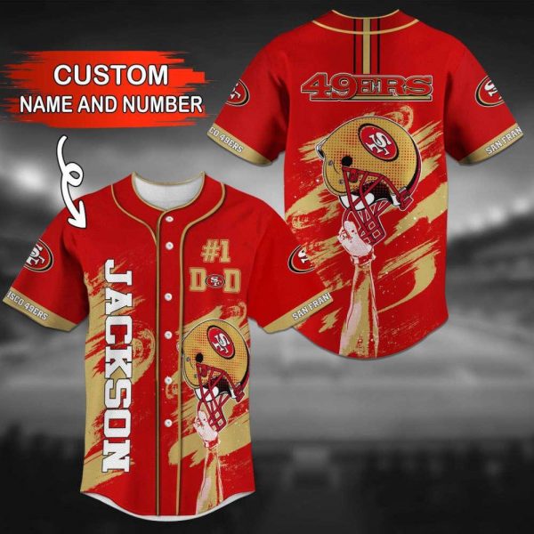 Personalized NFL San Francisco 49ers Custom Name and Number Baseball Jersey Shirts