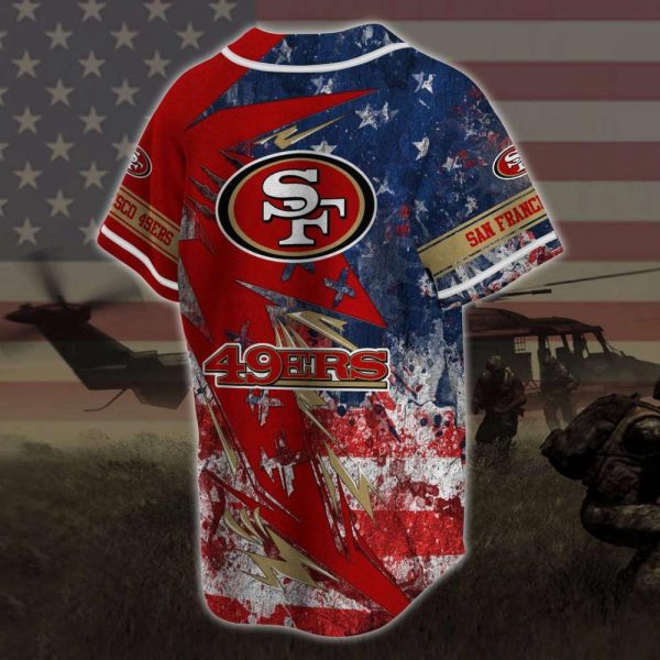 NFL San Francisco 49ers Baseball Jersey Shirts