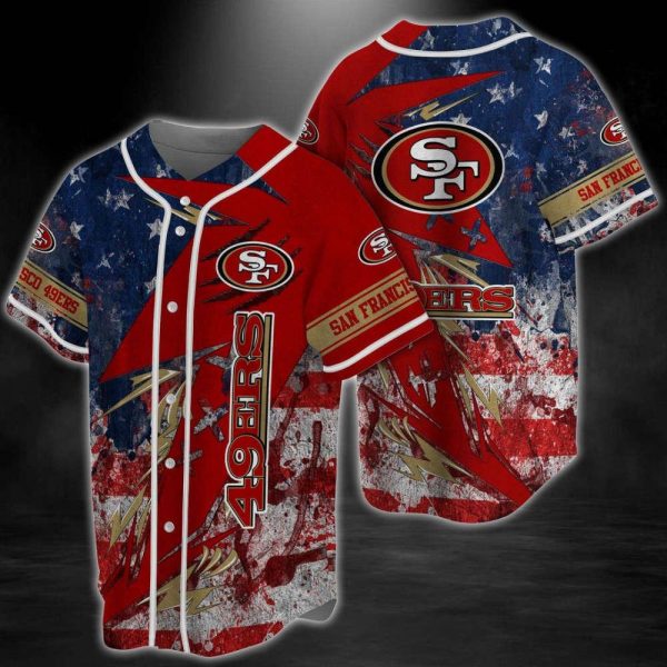 NFL San Francisco 49ers Baseball Jersey Shirts