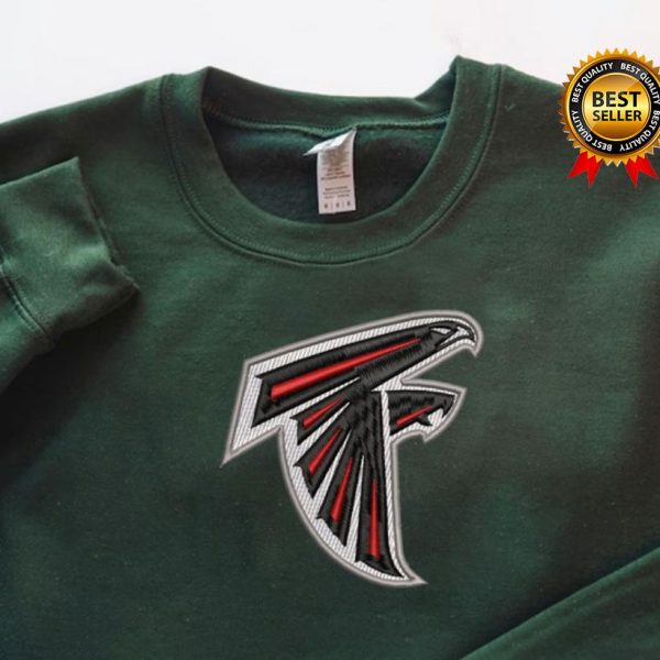 NFL Atlanta Falcons Logo Football Embroidered Sweatshirts, T-Shirts, Hoodies