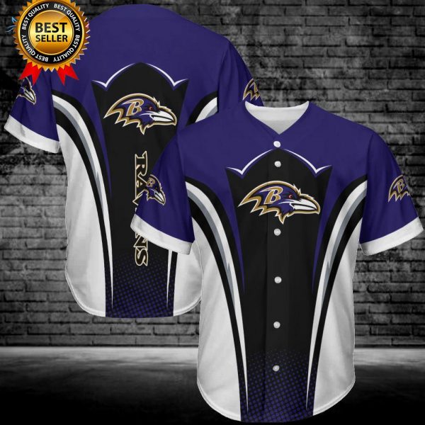 NFL Baltimore Ravens Baseball Jersey Shirts