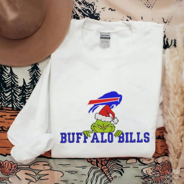 Grinch Christmas NFL Buffalo Bills Football Embroidered Sweatshirts, T-Shirts, Hoodies