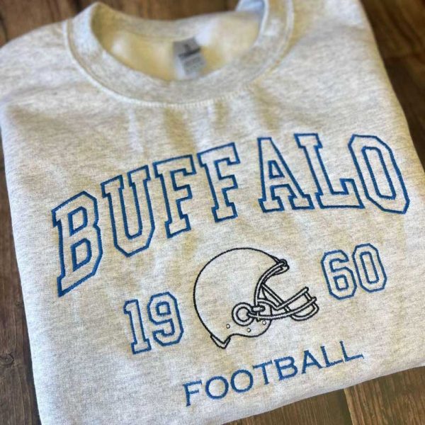 Embroidered Buffalo Football Sweatshirt Embroidered, Buffalo Football Fan Gift, Buffalo Game Day Shirt