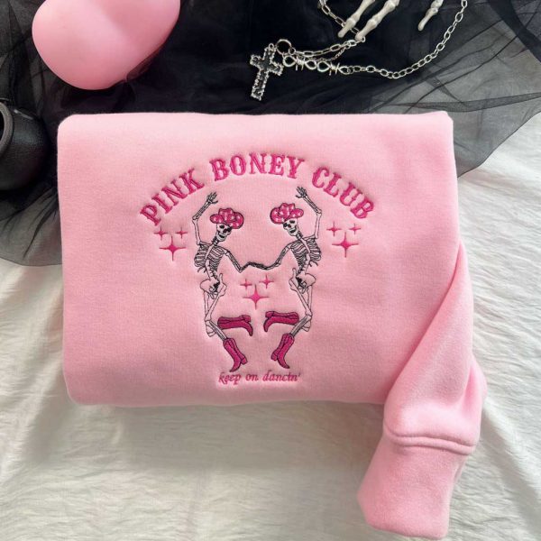 Pink Boney Club Chappell Embroidered Sweatshirt, Chappell Embroidered Hoodie