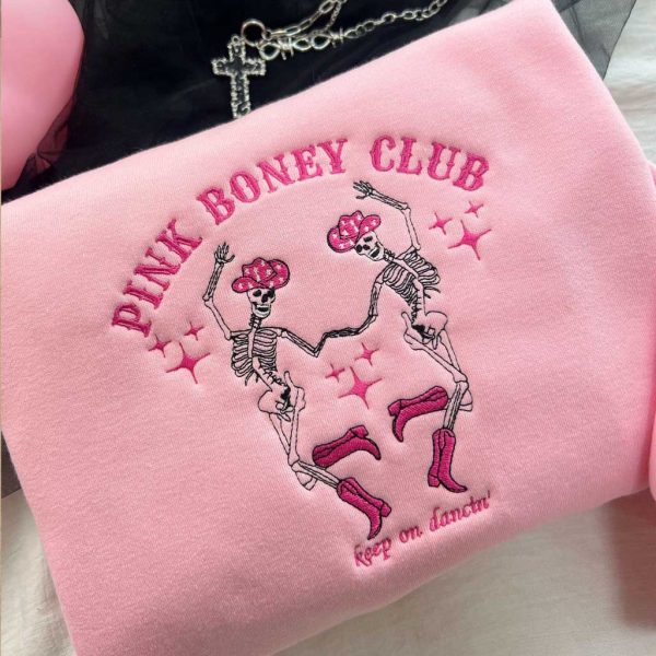 Pink Boney Club Chappell Embroidered Sweatshirt, Chappell Embroidered Hoodie