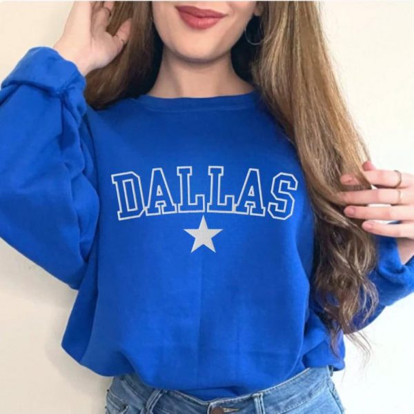 Embroidered Dallas Sweatshirt, Embroidered Dallas Football Crewneck