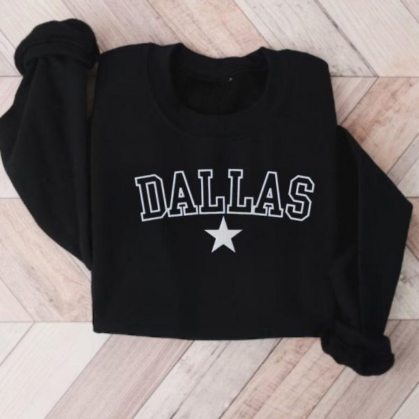 Embroidered Dallas Sweatshirt, Embroidered Dallas Football Crewneck