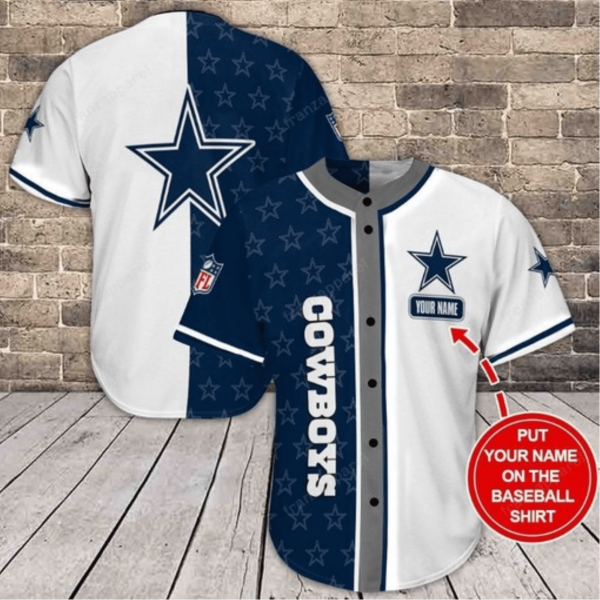 Personalized NFL Dallas Cowboys Custom Name Baseball Jersey Shirts