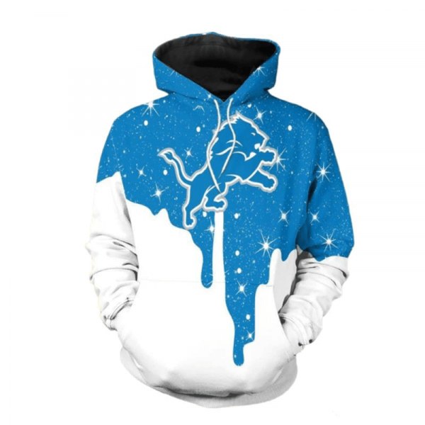 Detroit Football 3D Skull Hoodie, Lions 3D Halloween Skull