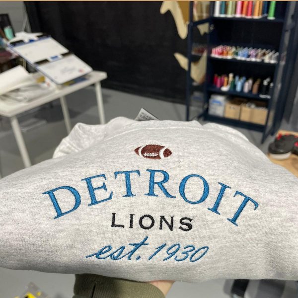 Detroit Football Embroidered Sweatshirt, Detroit Football Game Day, Football Shirt Gift