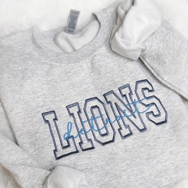 Detroit Lions Football Embroidery Sweatshirt, Detroit Football Season Fan Hoodie