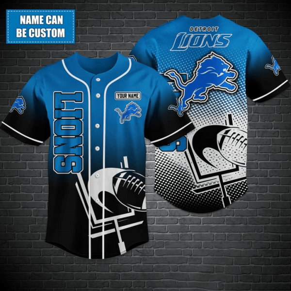 Personalized NFL Detroit Lions Custom Name Baseball Jersey Shirts