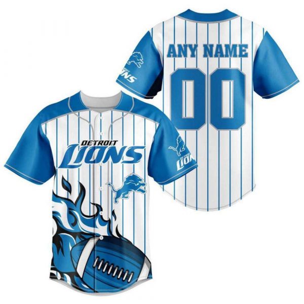 Personalized NFL Detroit Lions Custom Name Baseball Jersey Shirts