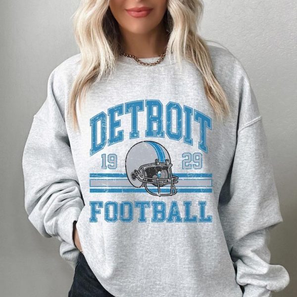 Detroit Football Fan Sweatshirt For Him, Vintage Detroit Football Crewneck