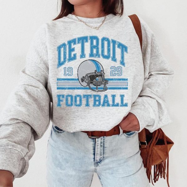 Detroit Football Fan Sweatshirt For Him, Vintage Detroit Football Crewneck