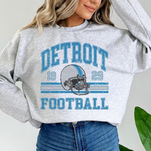 Detroit Football Fan Sweatshirt For Him, Vintage Detroit Football Crewneck