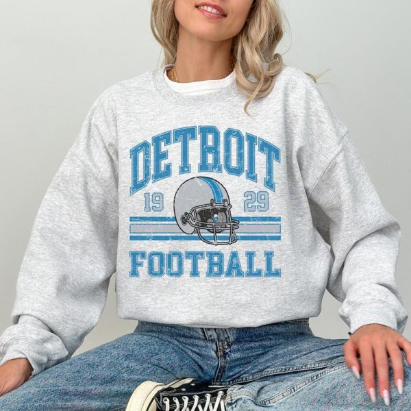 Detroit Football Fan Sweatshirt For Him, Vintage Detroit Football Crewneck