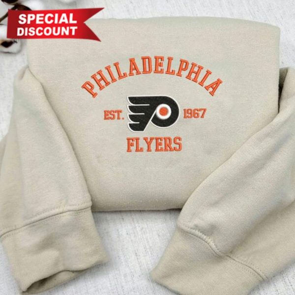 NHL Philadelphia Flyers 1967 Football Embroidered Sweatshirts, T-Shirts, Hoodies