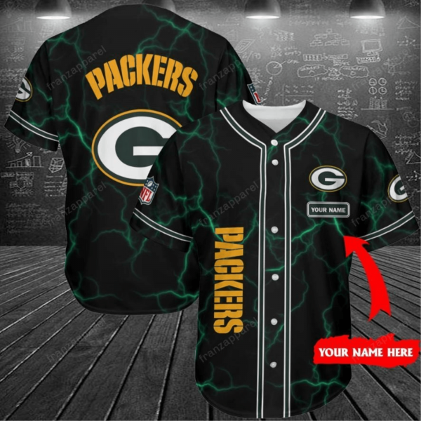 Personalized NFL Green Bay Packers Custom Name Baseball Jersey Shirts