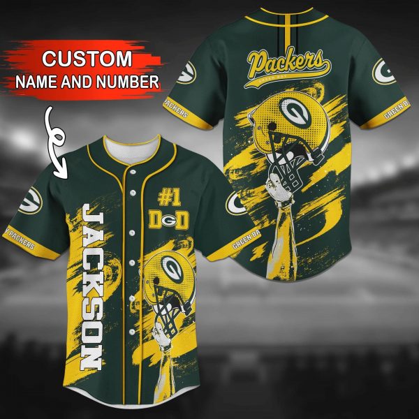 Personalized NFL Green Bay Packers Custom Name and Number Baseball Jersey Shirts