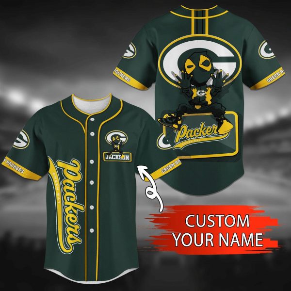 Personalized NFL Green Bay Packers Custom Name Baseball Jersey Shirts