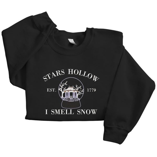 Embroidered Star Hollow I Smell Snow Sweatshirt, Star Hollow Embroidered Hoodie, Christmas Embroidery