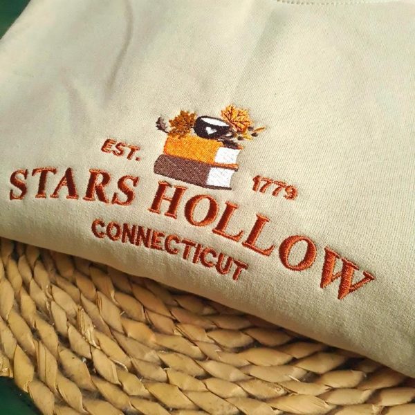 Stars Hollow Connecticut Embroidered Sweatshirt, Connecticut Book Embroidered Sweatshirt,