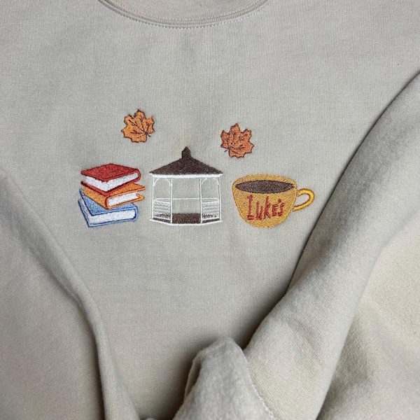 Stars Hollow Connecticut Embroidered Sweatshirt, Stars Hollow Book Embroidered Sweatshirt