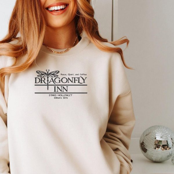 Dragonfly Inn Embroidered Sweater, Cozy Dragonfly Inn Stars Hollow Sweatshirt