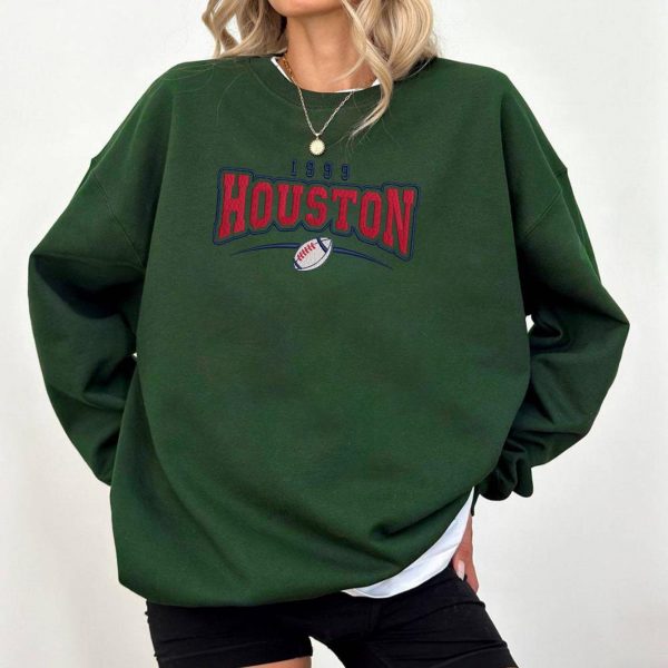 Vintage NFL Houston Texans Football Embroidered Sweatshirts, T-Shirts, Hoodies