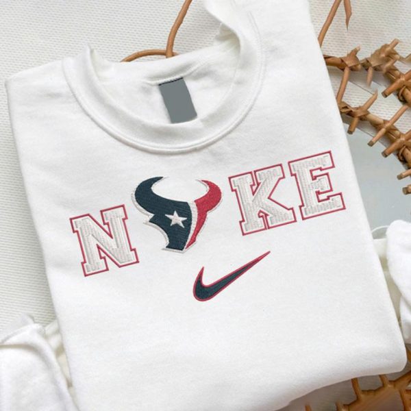 NIKE NFL Houston Texans Logo Football Embroidered Sweatshirts, T-Shirts, Hoodies