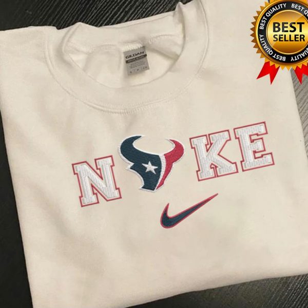 NIKE NFL Houston Texans Logo Football Embroidered Sweatshirts, T-Shirts, Hoodies