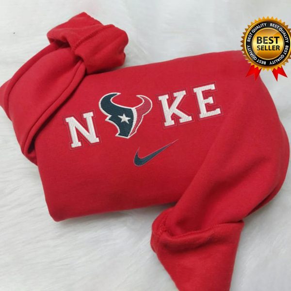 NIKE NFL Houston Texans Logo Football Embroidered Sweatshirts, T-Shirts, Hoodies