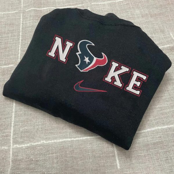 NIKE NFL Houston Texans Logo Football Embroidered Sweatshirts, T-Shirts, Hoodies