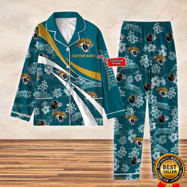 Personalized NFL Jacksonville Jaguars Football Custom Name Satin Pajamas