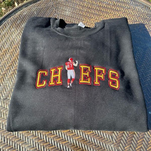 Chiefs Kelce Football Embroidered T-Shirts, Football Fan Sweatshirts, Chiefs Hoodies