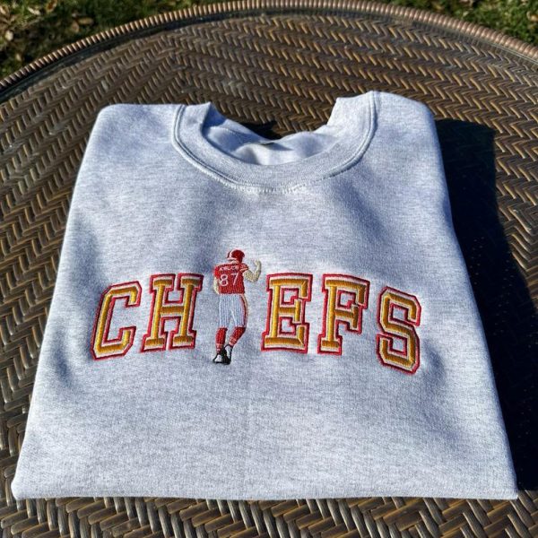 Chiefs Kelce Football Embroidered T-Shirts, Football Fan Sweatshirts, Chiefs Hoodies