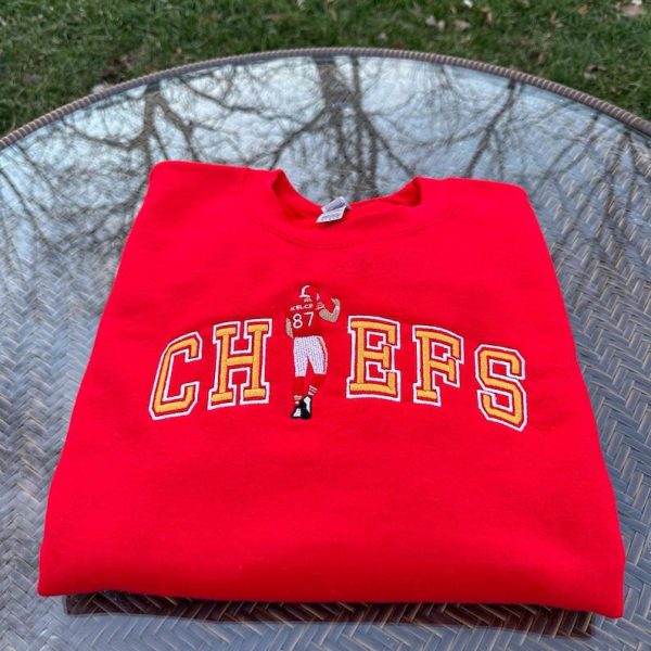 Chiefs Kelce Football Embroidered T-Shirts, Football Fan Sweatshirts, Chiefs Hoodies