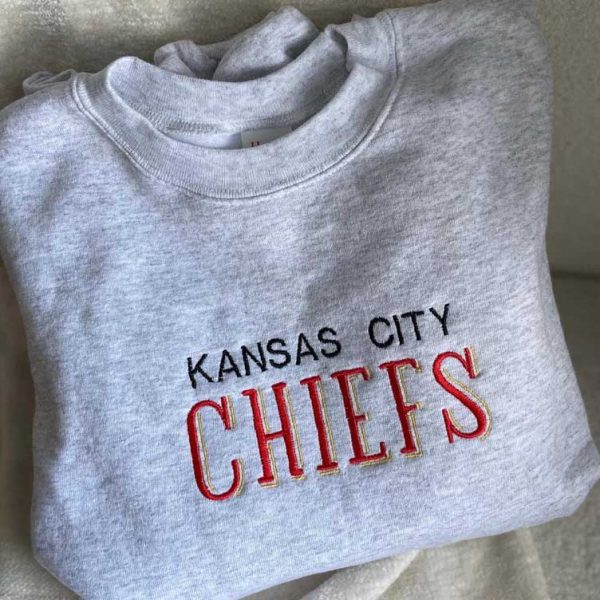 Kansas City Football Embroidered Sweatshirt, Kansas City Fan Football Hoodie, Kansas City Sweatshirt Game Day