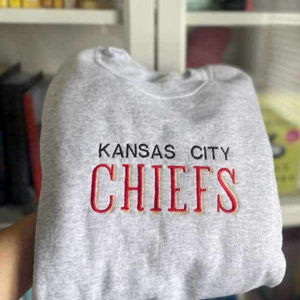 Kansas City Football Embroidered Sweatshirt, Kansas City Fan Football Hoodie, Kansas City Sweatshirt Game Day