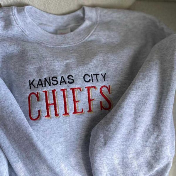 Kansas City Football Embroidered Sweatshirt, Kansas City Fan Football Hoodie, Kansas City Sweatshirt Game Day