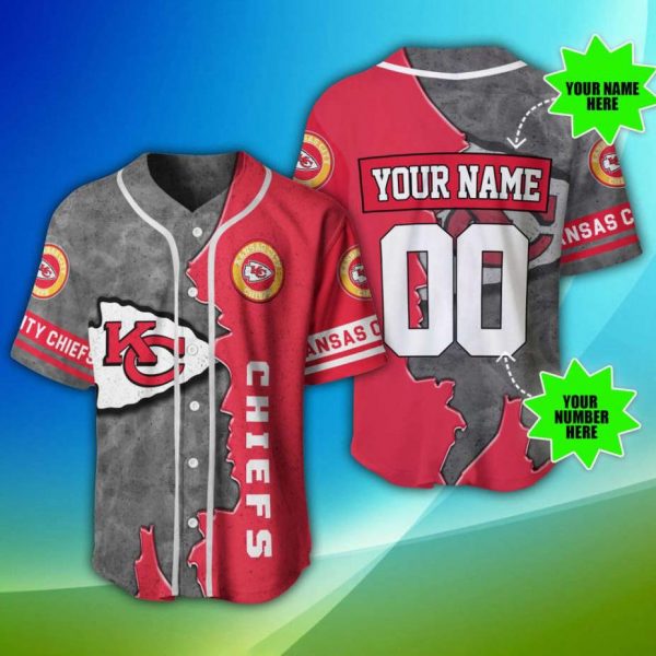 Personalized NFL Kansas City Chiefs Custom Name And Number Baseball Jersey Shirts