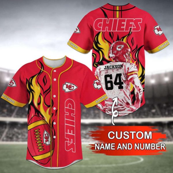 Personalized NFL Kansas City Chiefs Custom Name And Number Baseball Jersey Shirts