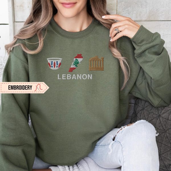 Beirut Lebanon Symbol Embroidered Sweatshirts, T-Shirts, Hoodies