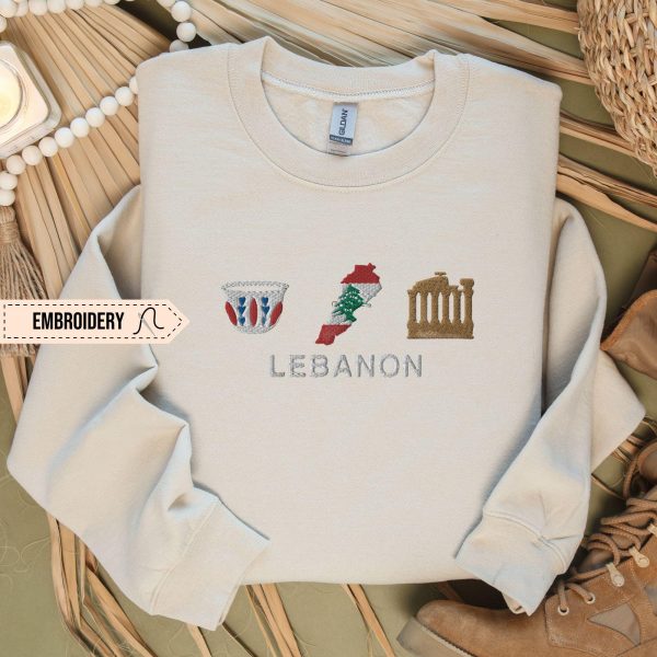 Beirut Lebanon Symbol Embroidered Sweatshirts, T-Shirts, Hoodies