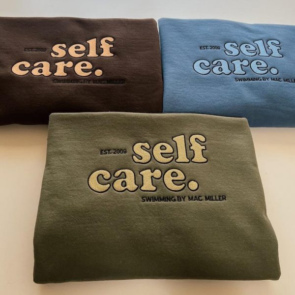 Self Care Miller Embroidered Sweatshirt, Embroidered Miller Fan Sweatshirt